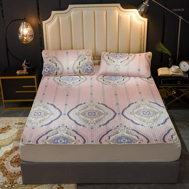 

Summer air conditioning mat large printing latex mat student dormitory washable solid color three piece set1, White