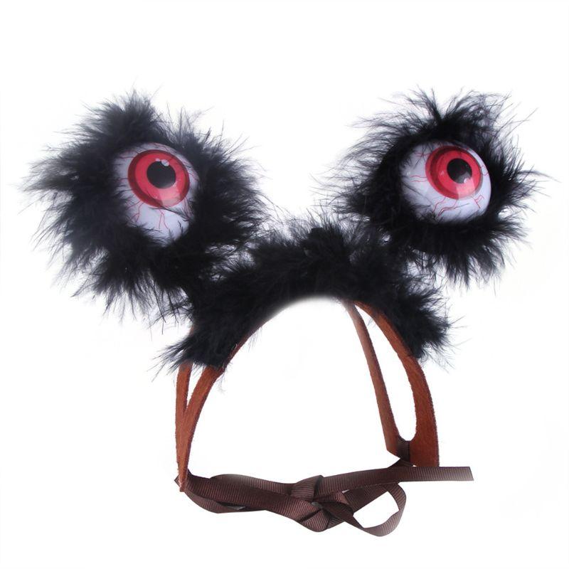 

Pet Halloween Headwear Hat Cats Dogs Party Cap Cute Decorative with Big Glowing Eyes Cosplay Accessory, As pic