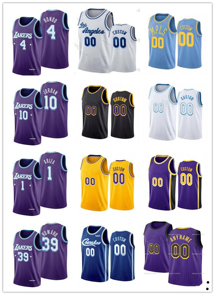 

75th Custom Jersey Los Angeles''Lakers''Men Women Youth Kent 9 Bazemore Wayne 2 Ellington Malik 11 Monk Kendrick 12 Nunn, Black;red