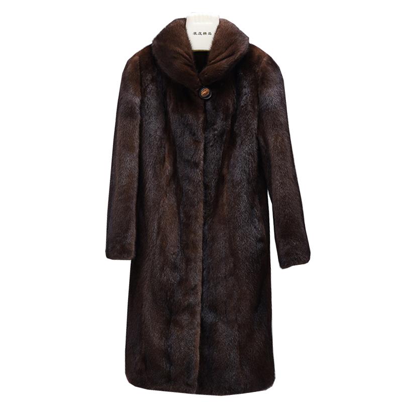 

Mink fall and winter new coat women' fashion long long-sleeved fur jacket Fur coat women jacket, Brown