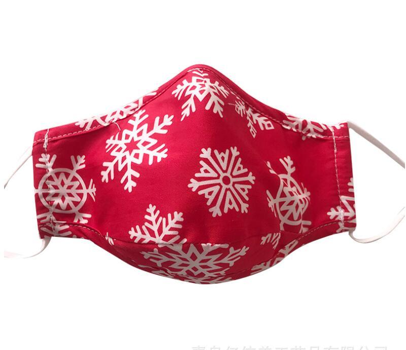 

Anti-dust Designer Masks Reusable Breathable Christmas Children Mask Xmas Snowflake Printing Mouth Cover Outdoor Sport Cycling