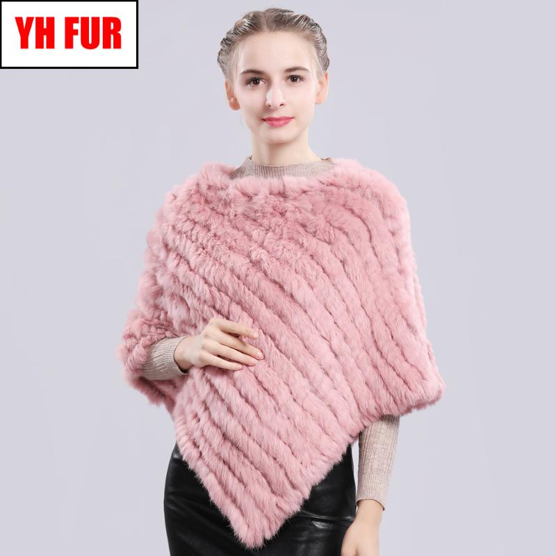 

Fashion Real Fur Poncho Genuine Real Fur Shawl Scarf Knitted Elastic Women Party Natural