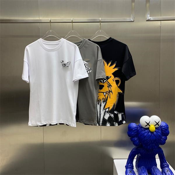 

2020 Rampo/ Rampo men short sleeved T-shirt white stripe top bottom shirt round neck half sleeved T-shirt fashion clothes W1044, White;black