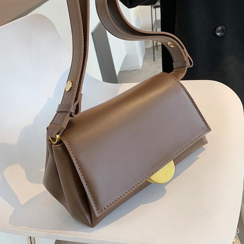 

Vintage Square Crossbody bag 2021 Fashion New High quality PU Leather Women's Designer Handbag Lock Shoulder Messenger Bag, Black