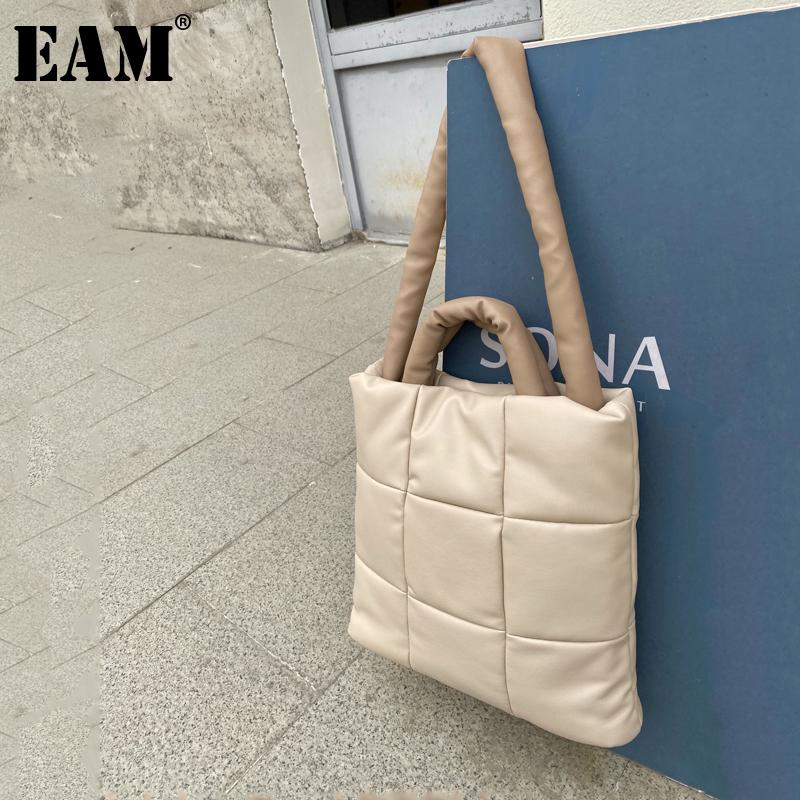 

[EAM] Women New Cube Large Capacity PU Leather Flap Personality All-match Crossbody Shoulder Bag Fashion Tide 2021 18A1461, Black