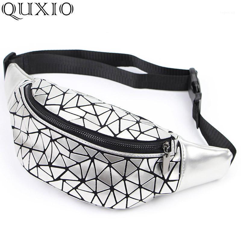 

Luminous Waist Packs for Women 2020 New Fashion Geometry Sequin Lady Fanny Pack Female PU Leather Belt Bag Sac Banane Femme1, Sky blue