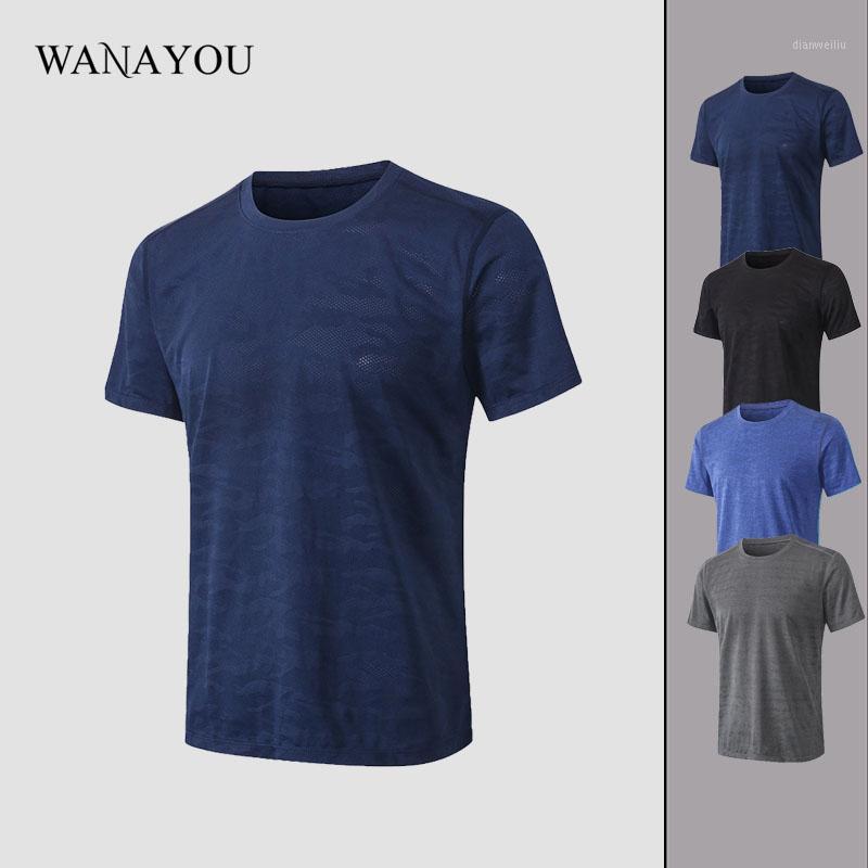 

WANAYOU Camouflage Printed Fast Drying Sports Top,Breathable Men's Bodybuilding Workout T-shirts,Elastic Running Sport Shirt Men1, Blue