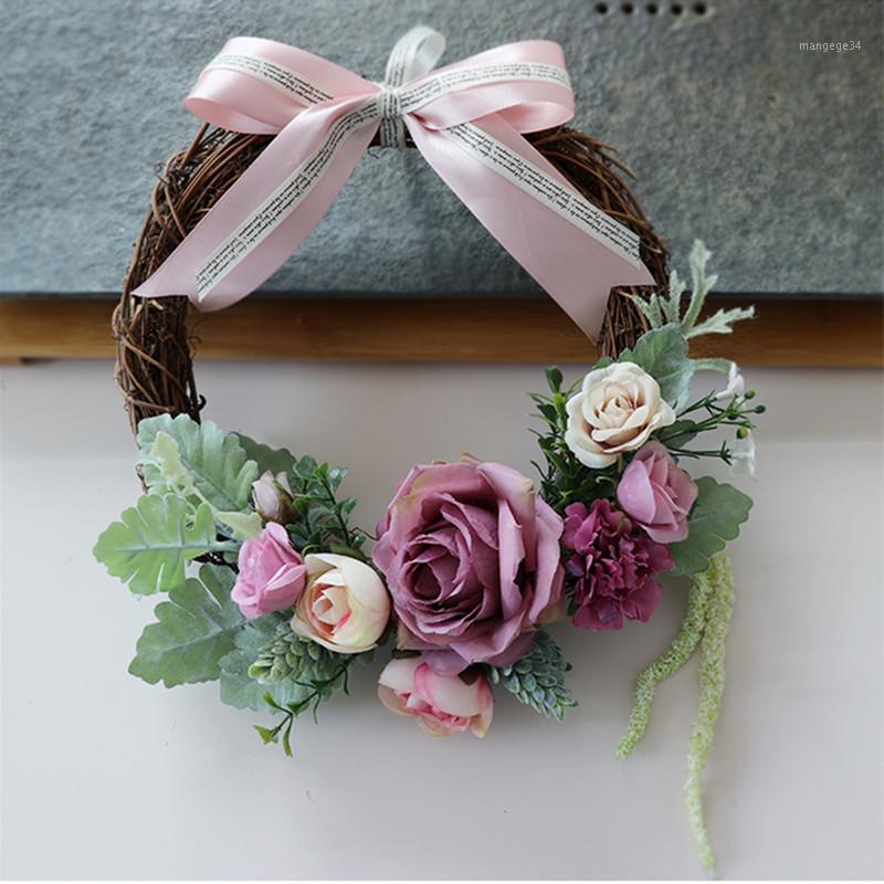 

4pcs/pack Decorative Wreath Artificial Flower Christmas Day Garland Wedding Home Decoration Flower Holiday Accessories1, 4pcs mix color