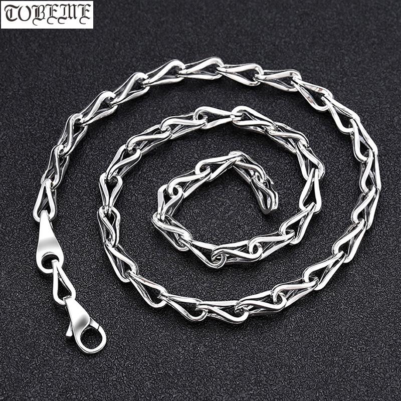 

7mm 100% 925 Silver Necklace 925 Sterling Chain Necklace Man Jewelry Gift