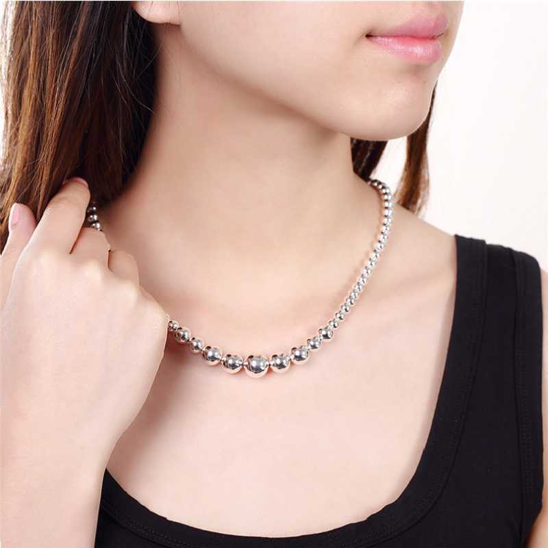 

Chokers Large And Small Beads Necklaces Round Women's Four Seasons Simple Bead