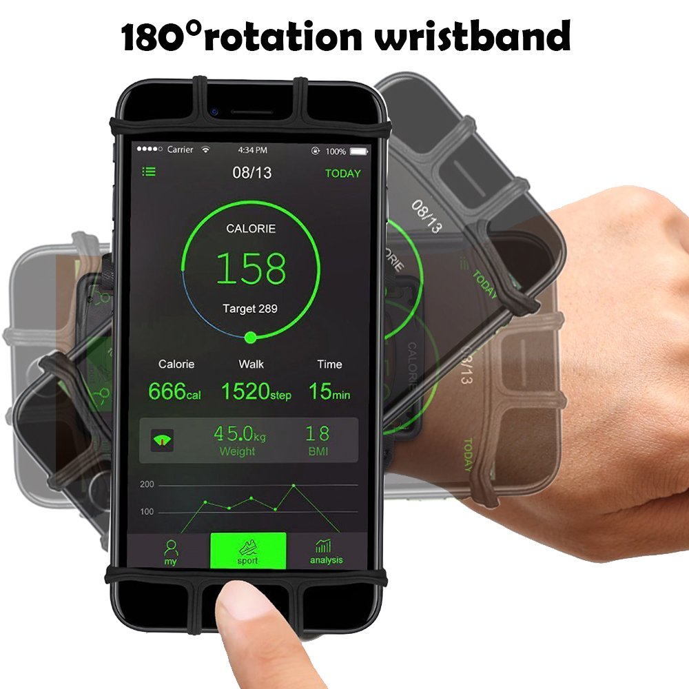 

Universal Cell Phone Holder Wristband for iPhone X XS XR MAX 7 8 Plus 180 Rotatable Running Sport Wrist Arm Band S10 S9 S7