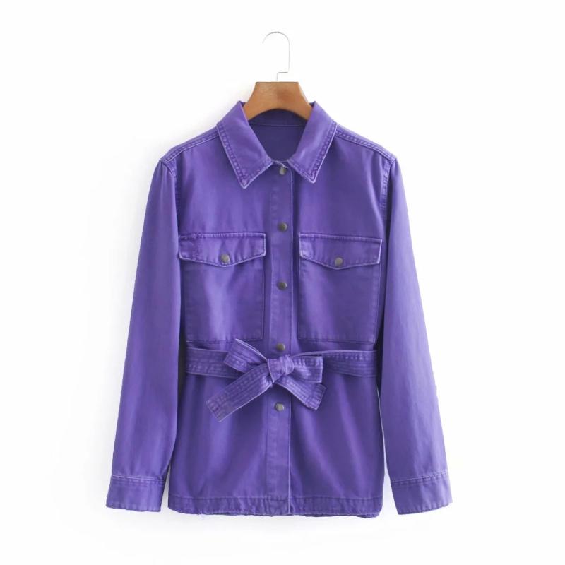 

fashion sashes women jackets 2021 autumn office ladies long suits casual pockets female blazers purple moto style girls suits