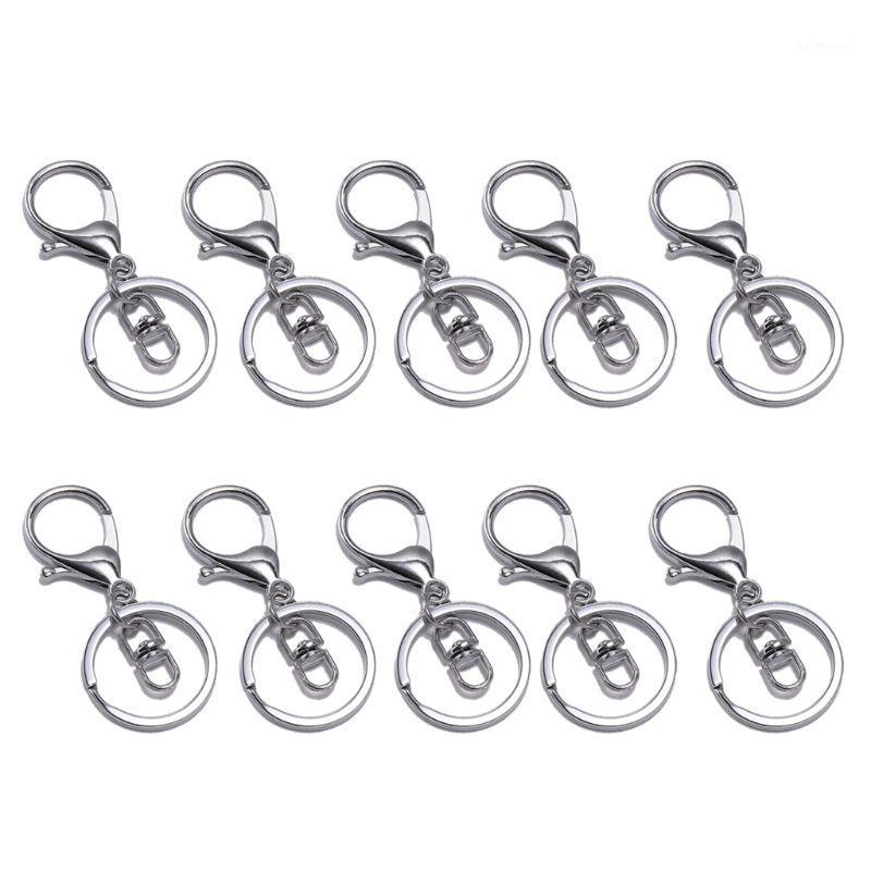 

10Pcs Metal Swivel Clasp Key Ring Metal Lobster Claw Clasp Keychain Jewelry DIY F3MD1