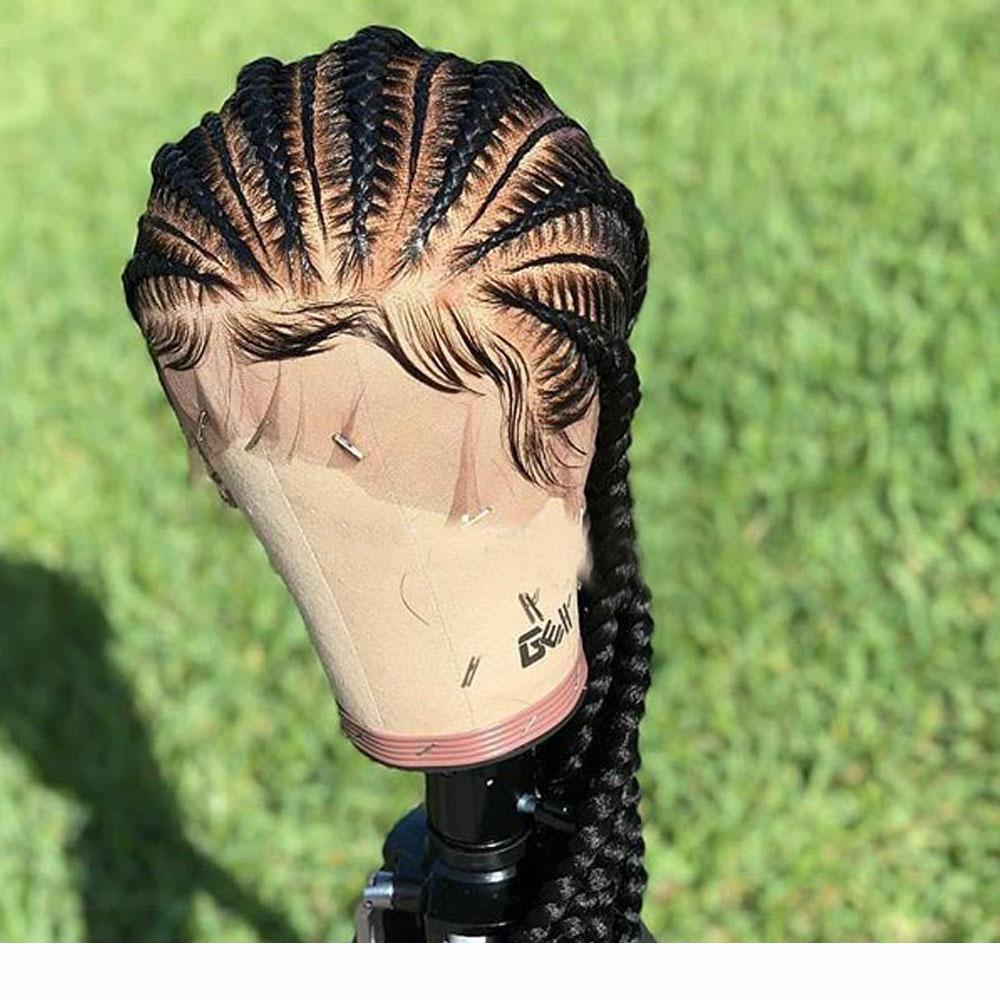

Full Lace Human Hair Wigs With Baby Hair Straight Brazilian Middle Brown Lace Wig Braided Glueless Full Lace Wig Remy, Black