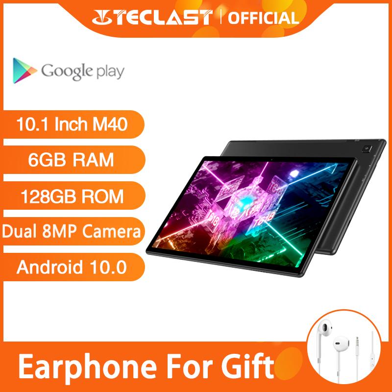 

Newest Teclast M40 Tablets Android 10.0 Tablet PC 6GB RAM 128GB ROM 10.1 inch 8MP Dual Camera Dual 4G Phone Call Bluetooth 5.0, Black