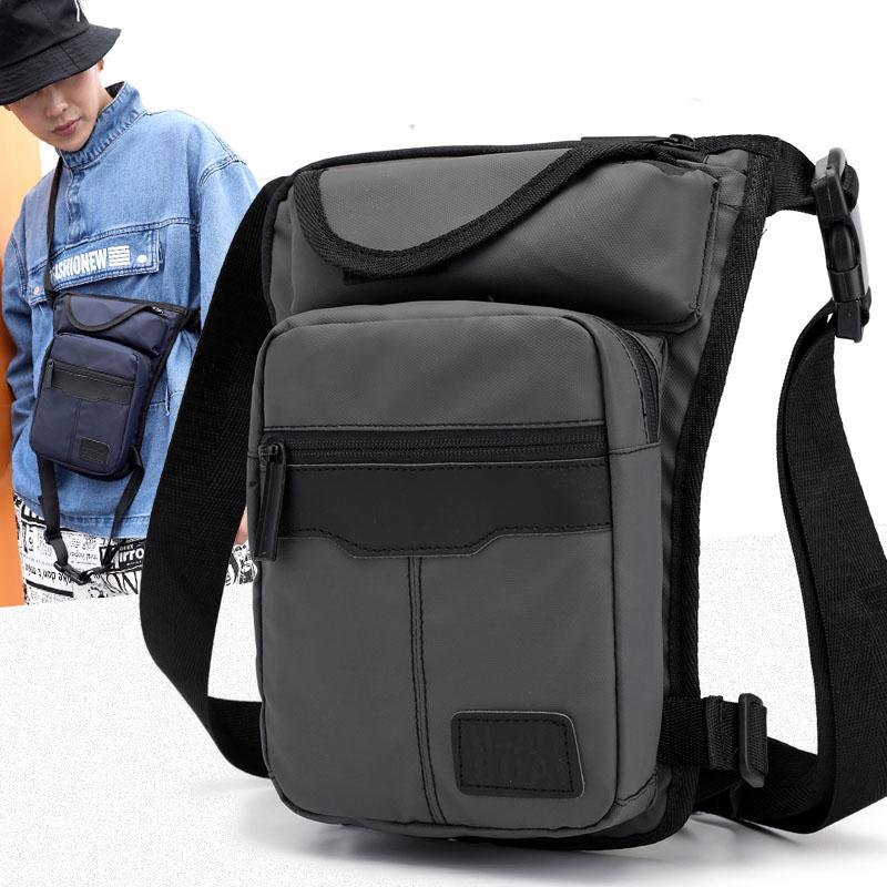 

Motorcycle Rider Men Waist Leg Bags Men fashion High Quality Travel Waterproof Oxford Leg Drop Bag Fanny Pack, Black