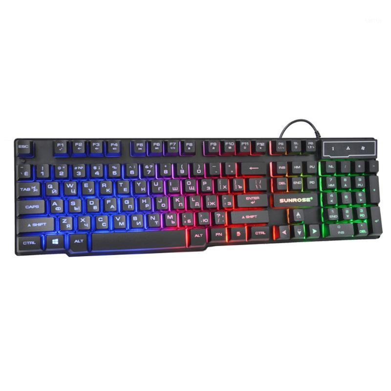 

Ouhaobin Gaming Keyboard Mechanical Feeling Keyboard English Russian Wired USB Game Keyboards For Computer1