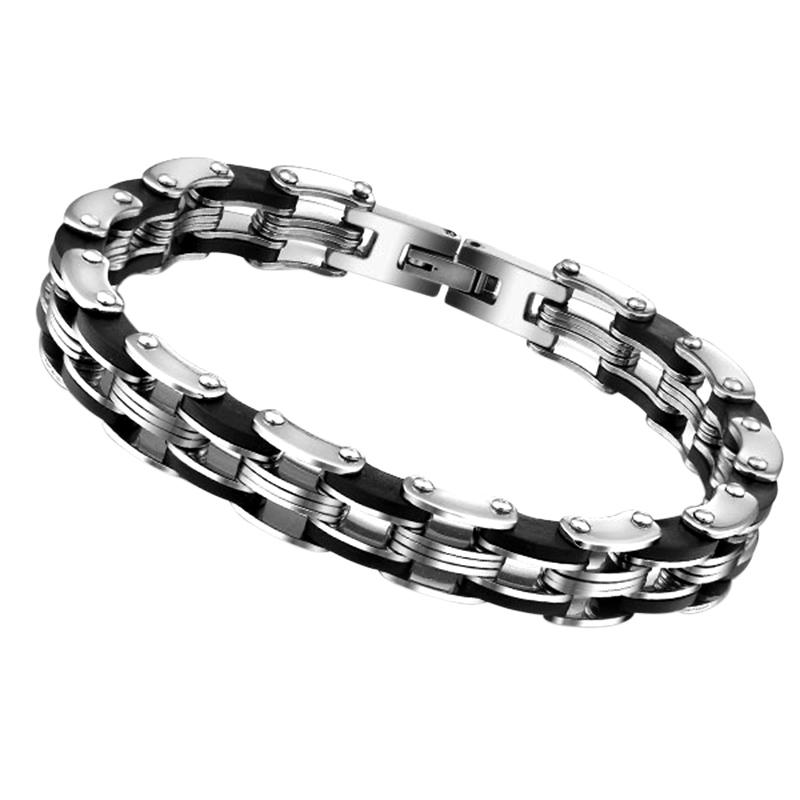 

Charm Bracelets Fashion Men Motorcycle Biker Chain Bracelet Heavy Punk Stainless Steel Bangle Jewelry Gifts 8 LL@17