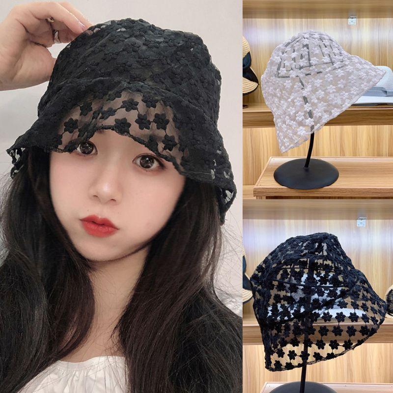 

Women Summer Vintage Fascinator Sun Hat Flower Embroidery Wide Brim Sunscreen Packable Wedding Vacation Bucket Cap, White