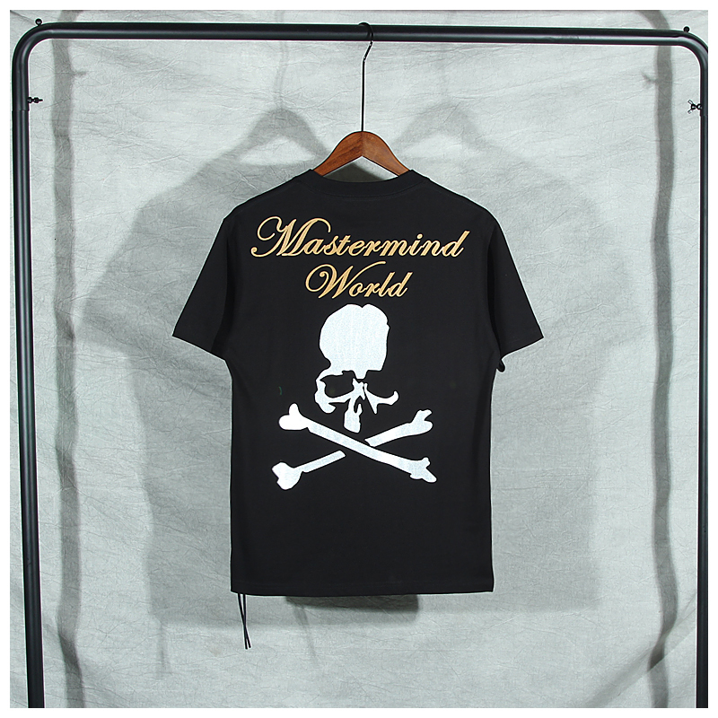 

Japanese 2021 Spring Festival New Skull Hot Sier T-shirt Men's and Women's Mmj Embroidered Letter Hip Hop Short Sleeve C9za, Black