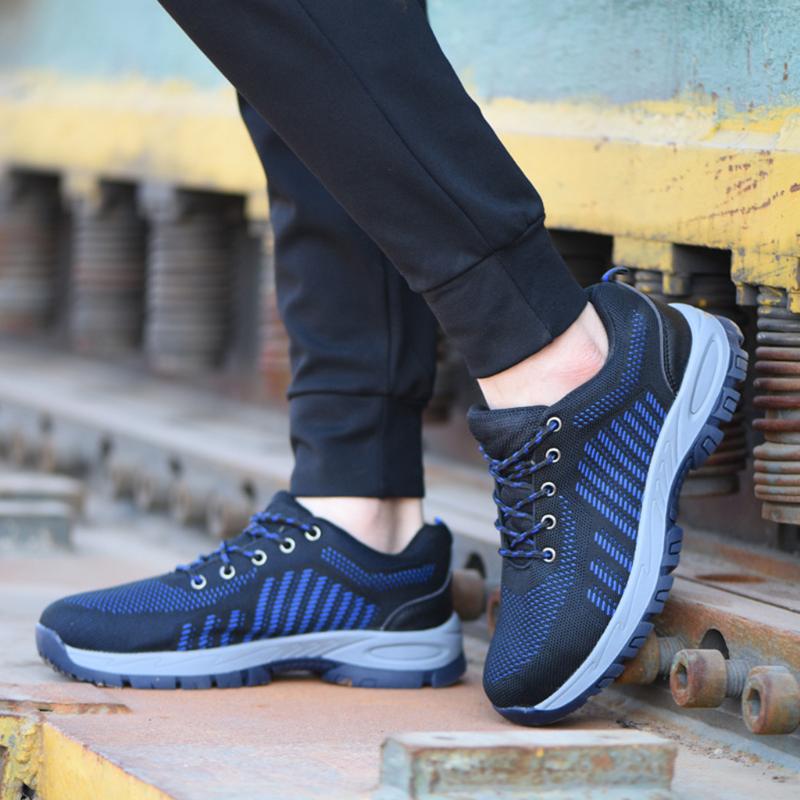 

Men Sneakers Women's Breathable Anti-smashing Piercing Safety Work Shoes Female Sports Fashion Sneakers Sports Male Shoes 2020, Black
