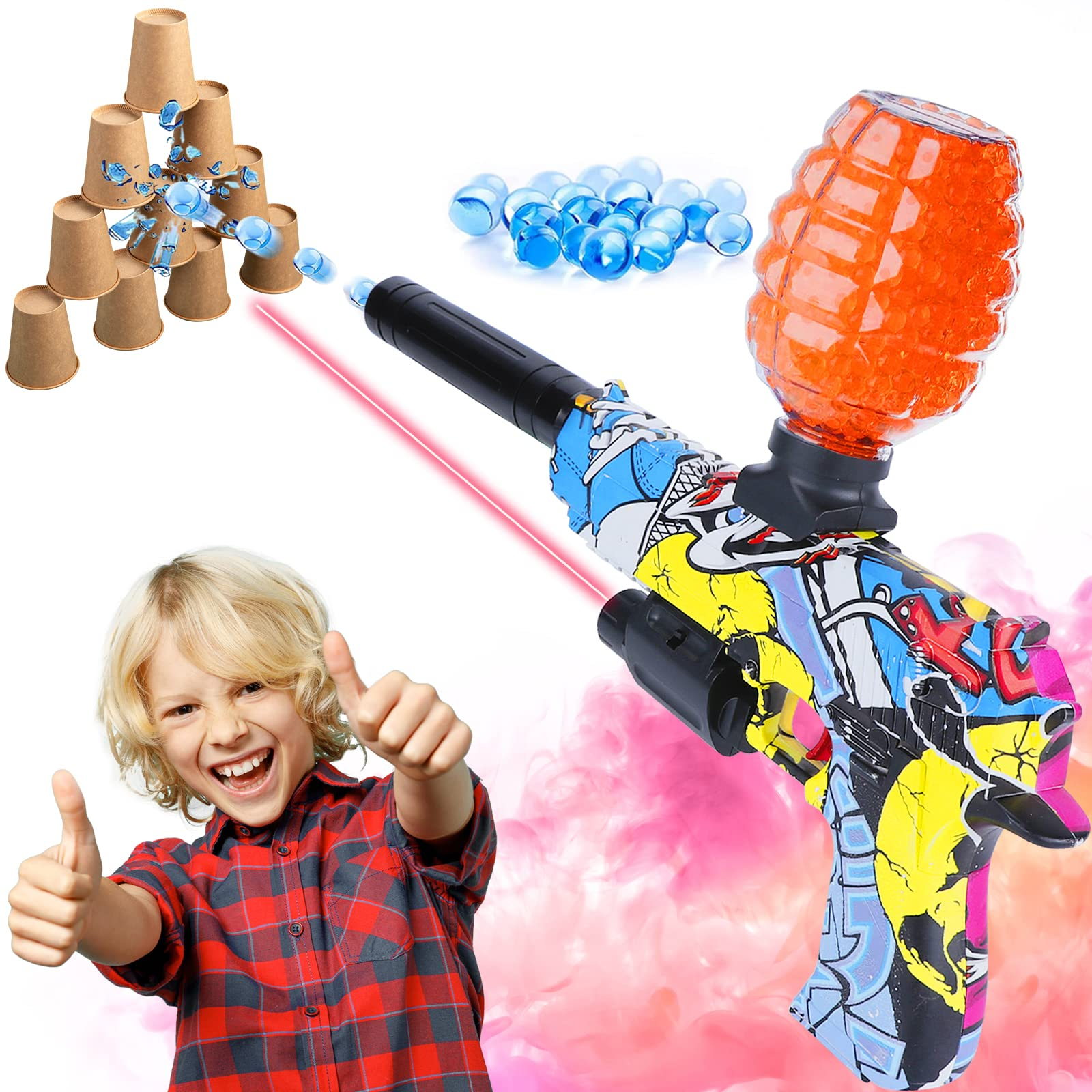 

Electric with Gel Ball Blaster Gun, Shoots Eco-Friendly l, Classic Desert Eagle Outdoor Activities-Fighting Shooting Team Game, Gift for Adults Teens and Kids,