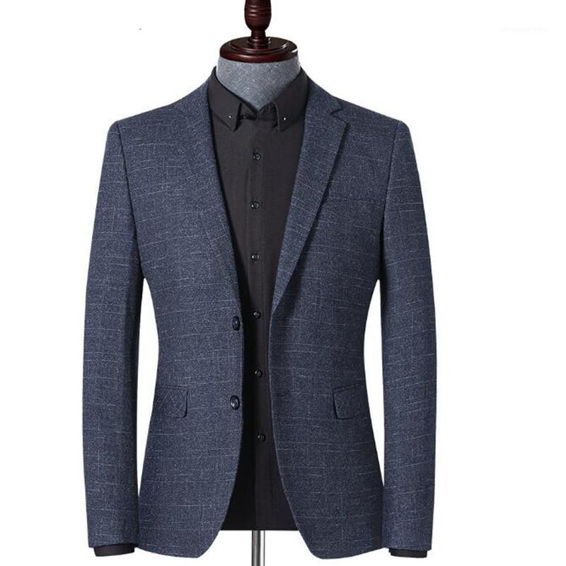 

Men's Blazer Striped Jacket Youth Blazer Grid Suit Jacket Blazers Coat Business Casual Overcoat M-4XL1, Blue