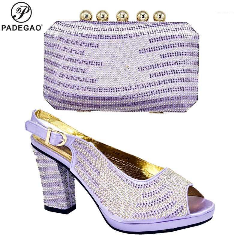 

2020 Special Style Nigerian Designer Shoes And Bag Set To Match African Party Shoes With Matching Bags Set1, Silver