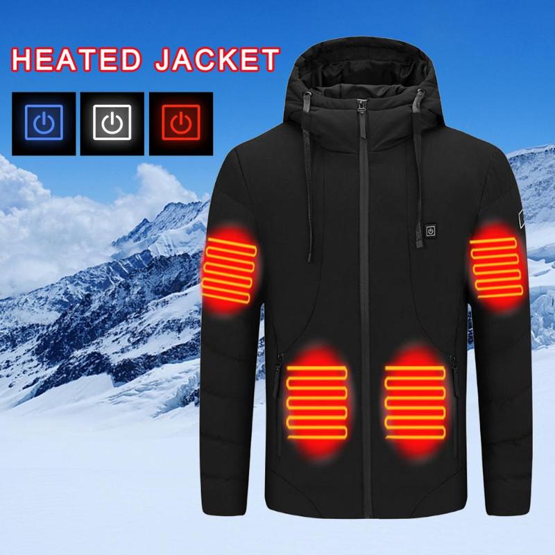 

Heated Jacket Windproof Warm Ski Jacket Coat With 5 Heating Zones For Fishing Skiing Motorcycles Riding Winter Warm Clothes Vest, As pic