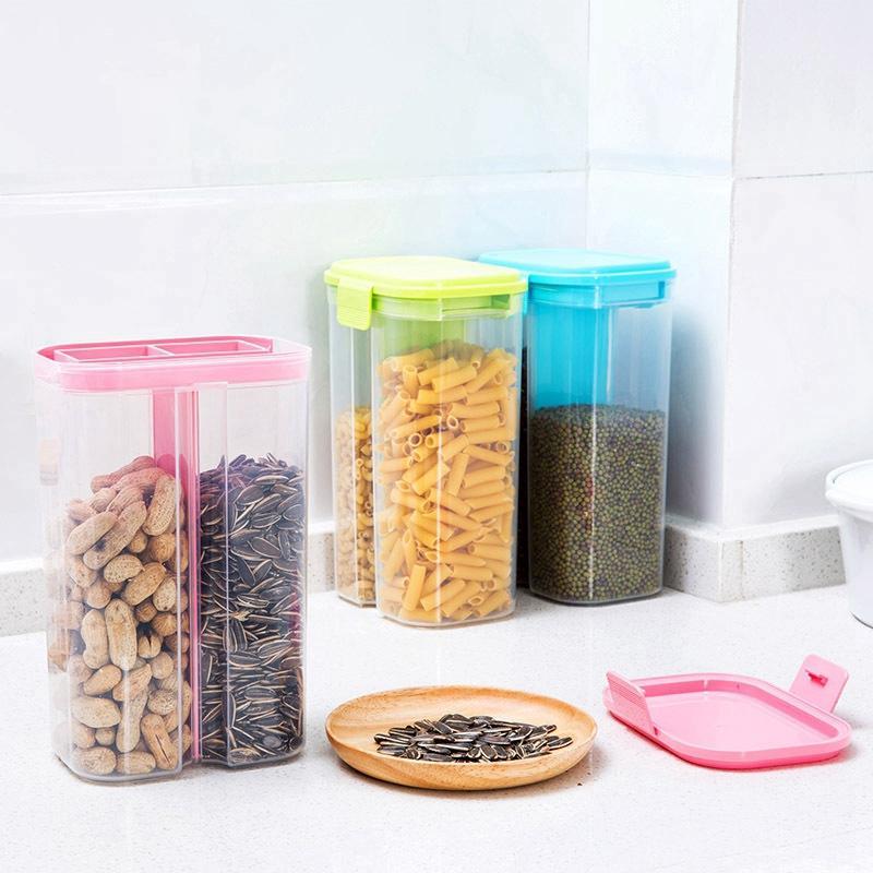 

3-Pack Grain Storage Container Set, BPA-Free Plastic Sealed Storage Container (For Cereals, , and Sugar)1