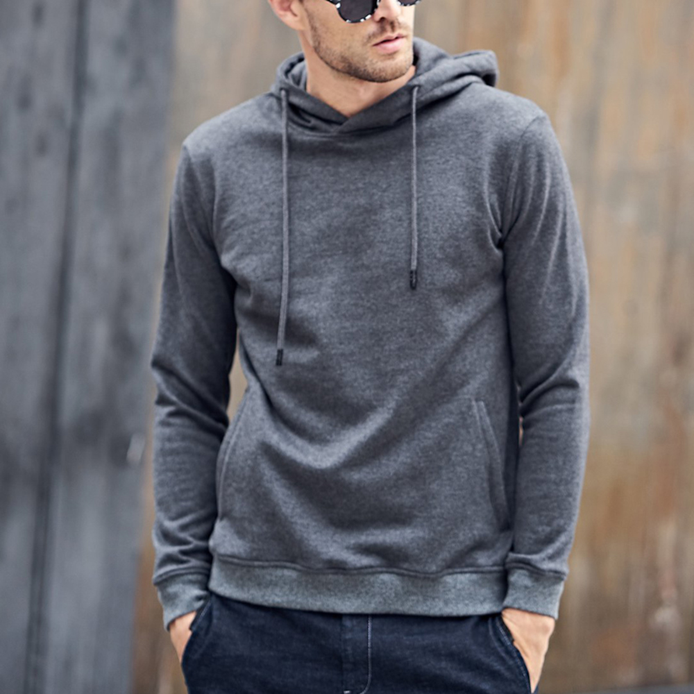 

New Design Drop Shoulder Blank Pullover Hoodie Men, Beige