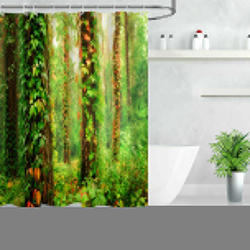 

Green Vine Forest Polyester Fabric Shower Curtain Liner Bathroom Accessories Custom