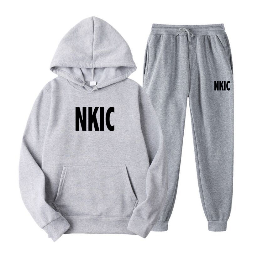 

Sweat Suit 2PC Men's Casual Brand Tracksuit Two Piece Set Sportswear Drawstring Pants +Letter Printed Hoodies Unique Sports Set S-3XL, 14