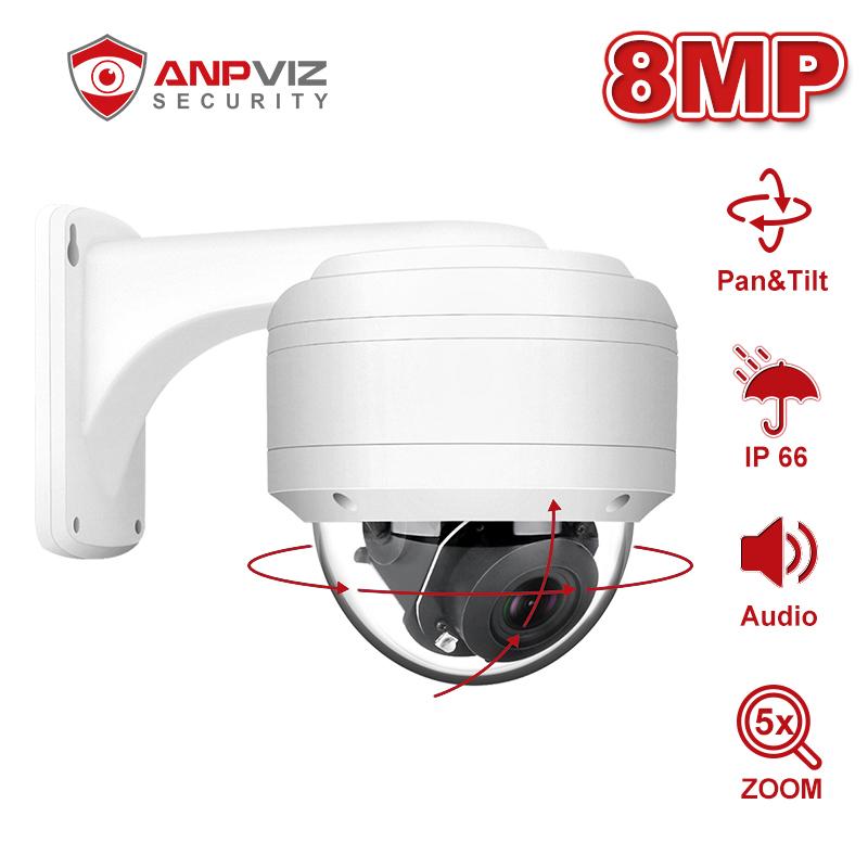 

Anpviz 8MP Dome POE PTZ IP Camera 5X Optical Zoom 2.7-13.5mm with Audio Home/Outdoor IP66 Weatherproof IR 35m Onvif H.265 P2P