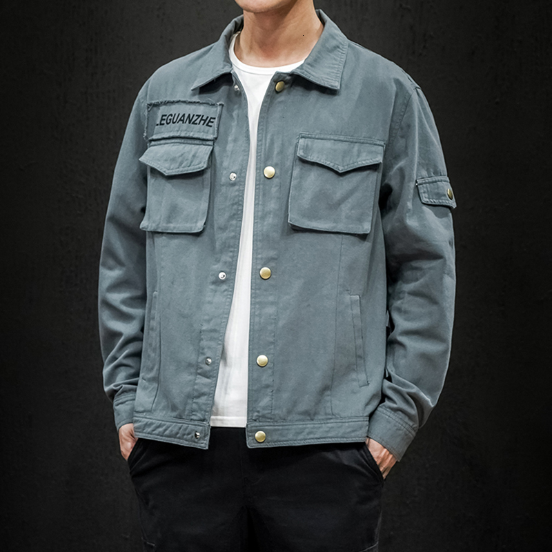 

2021 Spring New Male Streetwear Hip-hop Plus Size Pilot Jacket Men's Clothes M- Chjx, Black