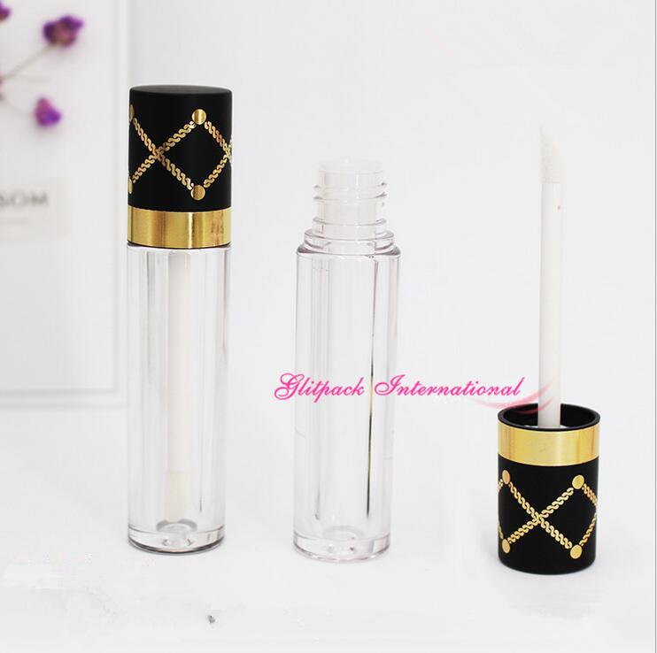 

100pcs 4ml Christmas pretty Empty clear lip gloss tube lip bottles container Beauty Tool NEW Lipgloss Packaging Rhombic cap, Red