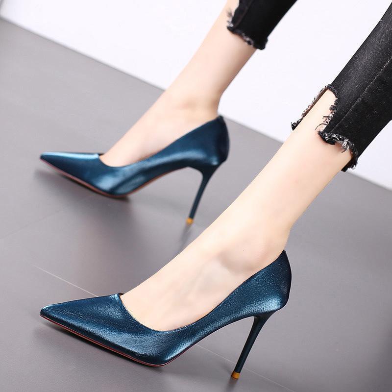 

Pumps 2021 spring summer women cute comfortable Flock cloth high heel shoes lady fashion sweet French office black high heels1, 2 black