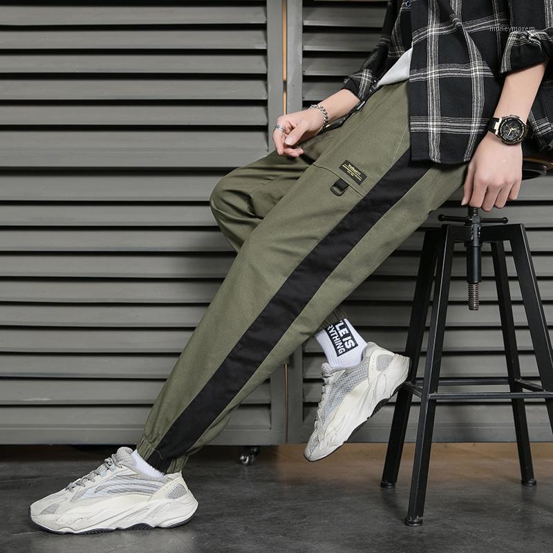 

100% Cotton Men's streetwear Pants Cargo Pant Men Hip Hop Casual Jogger Fashion Tactical Trousers Tide Harajuku Pants;GA7061, Green
