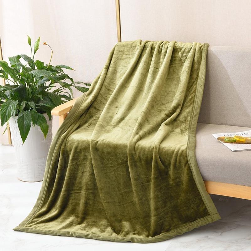 

Flannel Blanket Solid Color Thickened Blanket Office Nap 100cm*140cm