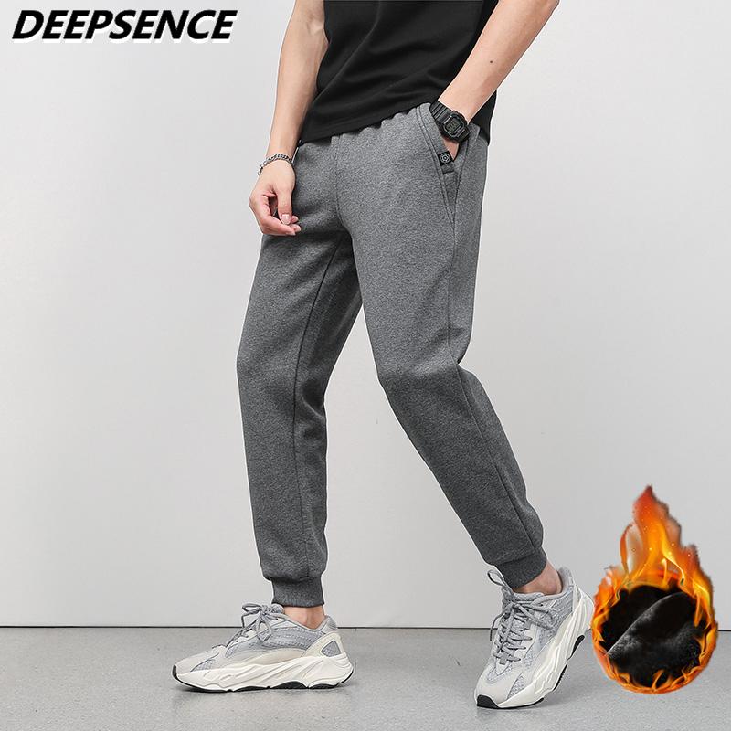 

Men's Pants Men Casual Sweatpants 2022 Autumn Winter Fashion Cotton Fleece Sports Trend Solid Color Size Plus, Black