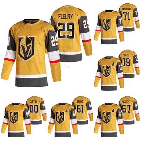 

Custom Goalie cut Vegas Golden Knights Mark Stone Gold 3rd Jersey Lehner Fleury Schmidt Reilly Smith Reaves Pacioretty William Karlsson, Mens purple