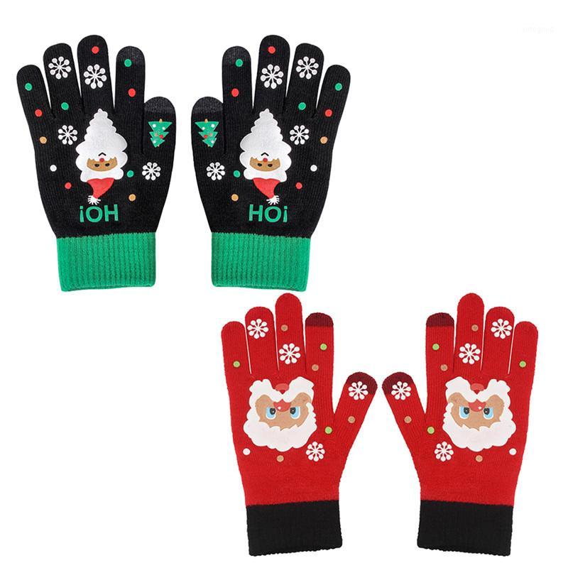

Five Fingers Gloves Jovivi Latest Style Touch Screen Warm Winter Knitted Christmas Soft Thick Wool Thermal Mittens For Women Men1