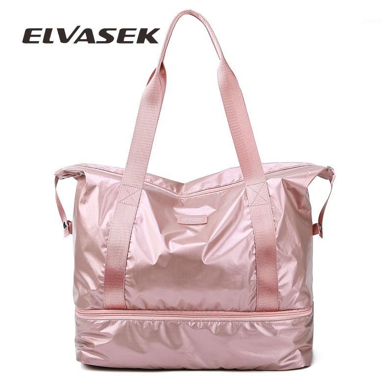 

ELVASEK Travel Duffle Bags Dry Wet Separation Yoga Bag Multifunction Handbags Big Capacity Shoulder Overnight Bag1, Random