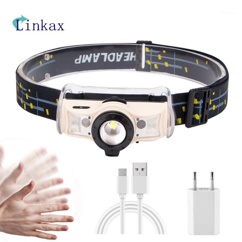 

Linkax IR Sensor Headlight USB Rechargeable 4 modes XML-2 LED Headlamp Rotary Zoomable Head Light For camping Hunting1
