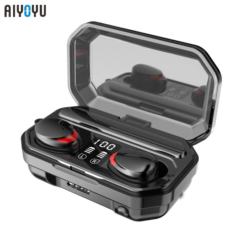 

M15 TWS Bluetooth V5.1 Headphones Wireless Waterproof Sports Stereo Wireless Earphones Touch Bass Headset Mini Earbuds, Black