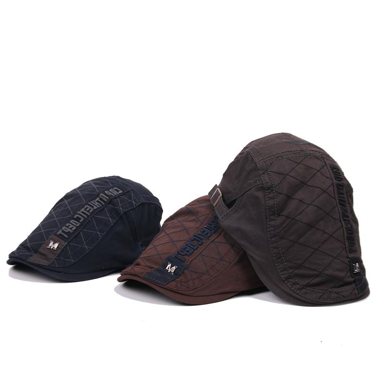 

Dad Hat Adjustable Beret Caps Outdoor Sun Breathable Bone Brim Hats Womens Mens Herringbone Solid Flat Berets Cap Hat, Black