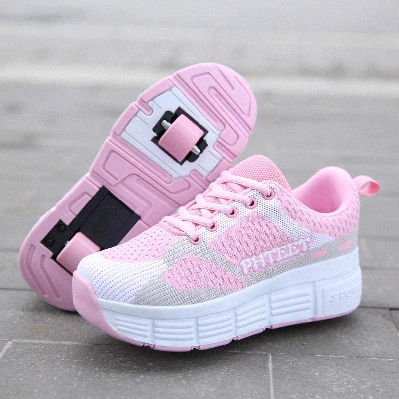 

EUR 31-42 NEW Children Junior Roller Skate Shoes Kids Sneakers With One Two 2020 Boys Girls Wheels Shoes Adult Casual boys #ns9e