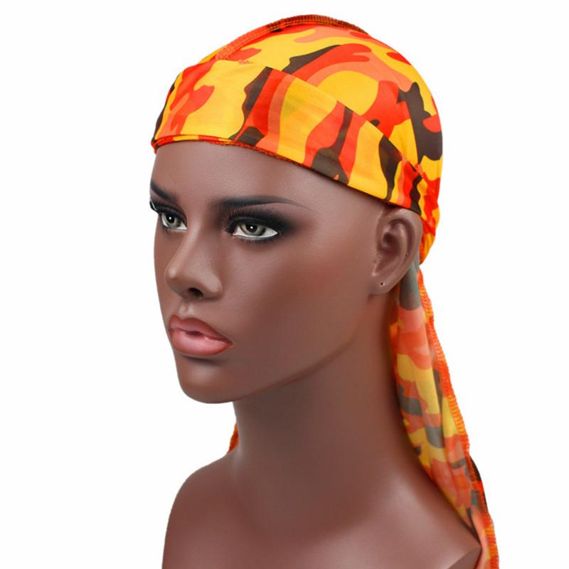

Accessories Unisex Camouflage Print All Season Smooth Women Hats Bandanas Headwear Sun Protection Long Tail Turban Pirate Cap