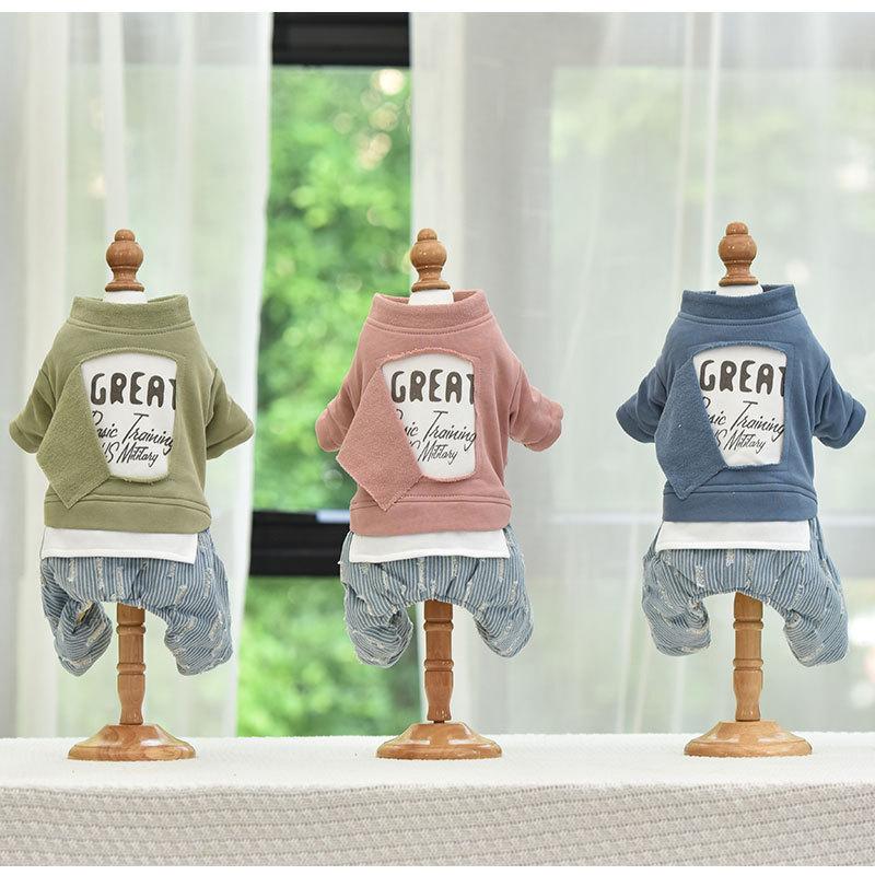 

Pink Green Blue Colors Four Legs Warm Cotton Padded Dog Clothes for Autumn and Winter Pet Puppy Warm Clothing for Pets