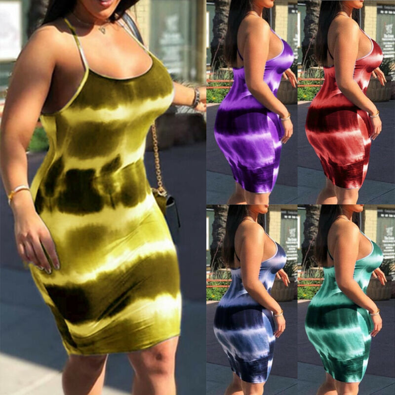 

Summer Women's Printed Sleeveless Tie Dress Casual Dyeing Midi Dresses Tube Top Sexy Dress Sundresses, Green